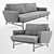 Sleek Lissoni 2-Seat Sofa 3D model small image 3