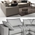 Modern and Versatile Sofa Flexform Groundpiece Set 3D model small image 3