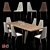David Table & Dalila Chair Set: Italian Elegance 3D model small image 1