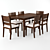 6 Seater Deluca Dining Set 3D model small image 1