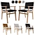 Sleek Stripped Dining Chairs with Arms 3D model small image 1