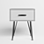 Antario Bedside Table - White 40x50x40 cm 3D model small image 3