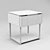 Bronze Metal Bedside Table with Stone Top 3D model small image 2