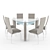 Cream Dico Dining Set 3D model small image 1