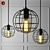 Industrial Steel Loft Nest Cage Pendant 3D model small image 1