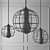 Industrial Steel Loft Nest Cage Pendant 3D model small image 2