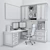 Title: White Desktop Set: Practical and Stylish 3D model small image 3