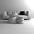 Modern Living Room Furniture Set 3D model small image 2