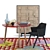 Modern Floral Dining Set: FLYING FLOWER Table, KOMPASS Chair & NAT China Unit 3D model small image 1