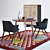 Modern Floral Dining Set: FLYING FLOWER Table, KOMPASS Chair & NAT China Unit 3D model small image 2