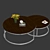 Kanta Nested Cocktail Tables - Modern Wood and Brass Coffee Table Set 3D model small image 2