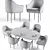 Lunar Collection: Scandi-Chinese Dining Table 3D model small image 3