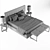 Sleek Slumber: Modern Bed 3D model small image 3