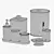 Elegant Ivory Bath Accessories Set 3D model small image 3