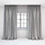 Elegant Beige Floor-Length Curtains 3D model small image 2
