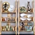 Elegant Decor Rack: Figurine, Books, Vase, Sculpture, Buddha, Clock 3D model small image 1