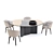 Elegant Lou Table & Amelie Chair 3D model small image 2