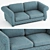 Luxury Lugano Leather Sofa 3D model small image 3