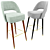 Sleek Collins Mid-Century Bar Chair 3D model small image 1