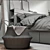 IKEA BRIMNES Bed Set: Mirror, Lamp, Nightstand, Basket & Rug 3D model small image 3