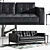 Luxury AcLounge Leather Sofa Set 3D model small image 3
