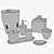 Setai Blue Porcelain Bath Set 3D model small image 2