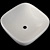 Elegant White Porcelain Wash Basin 3D model small image 1