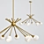 Mid-Century Modern 8-Light Brass Pendant 3D model small image 1