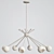 Mid-Century Modern 8-Light Brass Pendant 3D model small image 3