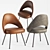 Sculptural Saarinen Armless Chair 3D model small image 2