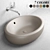 Elegant Oval Ceramic Washbasin 3D model small image 1