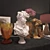 Art Deco Vase Set & Sculpture 3D model small image 2