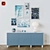 Blue Decor Set - Gatto Table Lamp, IKEA Бесто, Posters 3D model small image 1