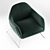 Grass Velvet Frame Armchair: Stylish Comfort 3D model small image 2