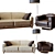 Italian Gold Comfort Upholstered Furniture 3D model small image 1