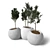 Contemporary Modular Round Concrete Planter 3D model small image 2