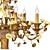 Elegant F&L Bronze Crystal Chandelier 3D model small image 2