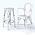Classic French Bistro Seating 3D model small image 3