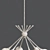 Modern Mid-Century 6-Light Chandelier 3D model small image 2