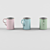Elegant Porcelain Mugs with Gold Accent 3D model small image 1
