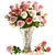 Elegant Rose Bouquet in Glass Vase 3D model small image 1
