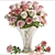 Elegant Rose Bouquet in Glass Vase 3D model small image 3