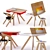 Minimalist Moonk Furniture Set 3D model small image 1