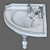 Elegant Corner Washbasin 3D model small image 2