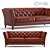 Luxury Leather Tufted Sofa 3D model small image 1