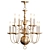 Elegant Dutch Brass Chandelier 3D model small image 1