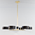 Sleek Brass Black Shade Chandelier 3D model small image 1