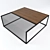 Elegant Wood & Metal Coffee Table 3D model small image 3