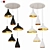 Sleek Swell Chandelier: Black & White Elegance 3D model small image 1