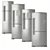 Whirlpool-Brastemp 8 Fridges: 4 Stainless Steel & 4 White 3D model small image 1